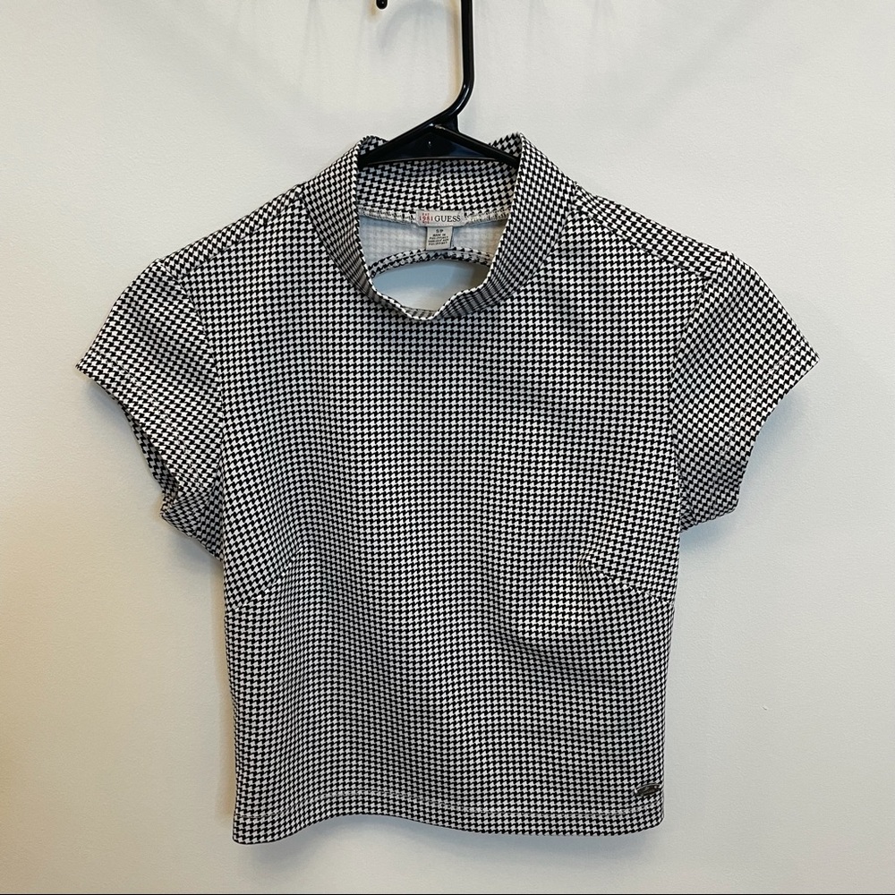 Guess houndstooth crop top